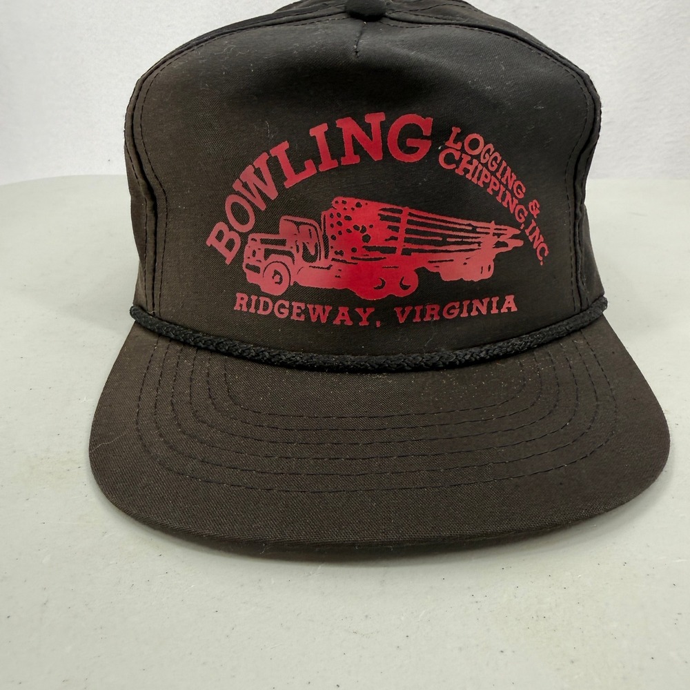 YoungAn Bowling Logging & Chipping Hat Mens OSFA Black Vintage Rope Snapback